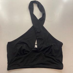 super cute cross neck cropped top